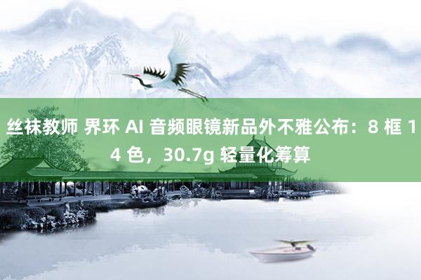 丝袜教师 界环 AI 音频眼镜新品外不雅公布：8 框 14 色，30.7g 轻量化筹算