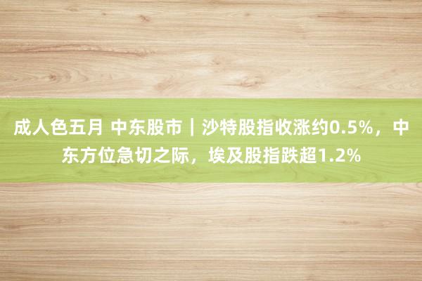 成人色五月 中东股市｜沙特股指收涨约0.5%，中东方位急切之际，埃及股指跌超1.2%