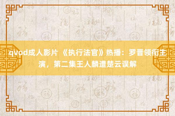 qvod成人影片 《执行法官》热播：罗晋领衔主演，第二集王人麟遭楚云误解