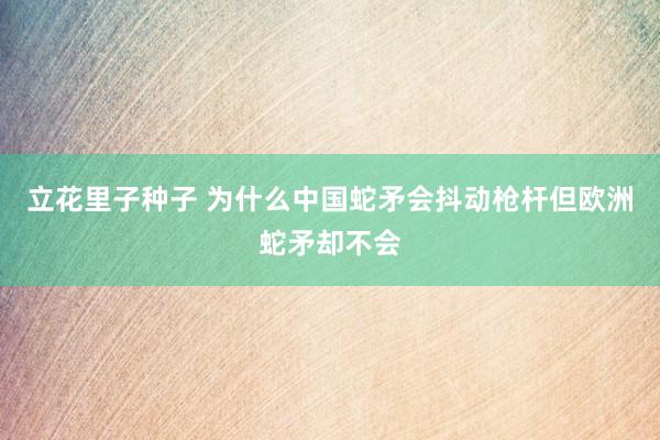 立花里子种子 为什么中国蛇矛会抖动枪杆但欧洲蛇矛却不会
