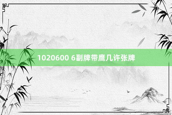 1020600 6副牌带鹰几许张牌
