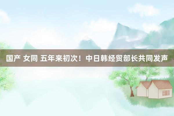国产 女同 五年来初次！中日韩经贸部长共同发声